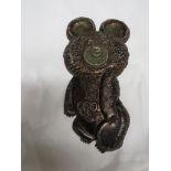 METAL PLAQUE OF BEAR MOULDED WITH OLYMPIC WRINGS