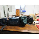 BOX OF ASSORTED CAMERA BAGS AND STRAPS