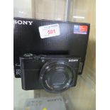 BOXED SONY CYBER-SHOT DSC-RX100 DIGITAL CAMERA WITH BATTERY, LEADS AND MANUAL