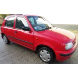 FROM DECEASED ESTATE - RED NISSAN MICRA 1.3GX FIVE DOOR HATCHBACK, R405GDV REGISTERED 28/11/97,