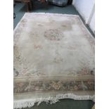 LARGE KAYAM CREAM GROUND FLORAL DECORATED FLOOR RUG