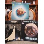 SELECTION OF LP RECORDS INCLUDING ROLLING STONES, SANTANA, EAGLES, ETC