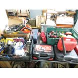 LARGE SELECTION OF HAND TOOLS AND DIY SUPPLIES INCLUDING SAWS, SOLDERING IRONS, GLUE GUNS, CASED