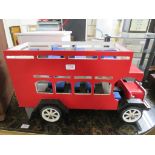 PAINTED WOODEN CHILD'S MODEL OF DOUBLE DECKER BUS (SOLD AS DECORATIVE ITEM ONLY)