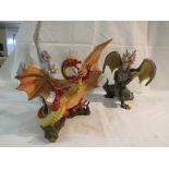 THREE ENCHANTICA COMPOSITE DRAGONS WITH OUTSTRETCHED WINGS