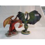 TWO ENCHANTICA COMPOSITE DRAGONS (BOTH SIGNED)