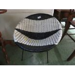 CHILD'S BLACK AND WHITE BASKET CHAIR