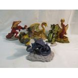 SIX SMALL ENCHANTICA COMPOSITE DRAGONS