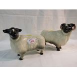 TWO COOPERCRAFT CERAMIC ORNAMENTS - RAM AND EWE