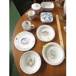 SELECTION OF WEDGWOOD PETER RABBIT CHINAWARE, TOGETHER WITH FOUR PIECES OF TURI-DESIGN 'LOTTE'