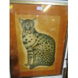 FRAMED PICTURE OF SPOTTED CAT