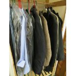 ASSORTED MEN'S CLOTHING INCLUDING SHIRTS, TROUSERS AND JACKETS