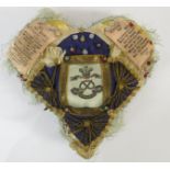 PRINCE OF WALES NORTH STAFFORDSHIRE REGIMENT SWEETHEARTS PIN CUSHION