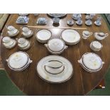 AYNSLEY 'LEIGHTON' 1646 DINNER AND TEA WARE INCLUDING THREE LIDDED TUREENS AND OVAL SERVING PLATES