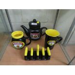 MARMITE BRANDED BREAKFAST SET - TEAPOT, TWO MUGS AND TOAST RACK