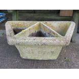 COMPOSITE STONE THREE COMPARTMENTED HERB PLANTER