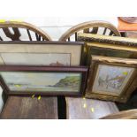 SIX FRAMED AND GLAZED PICTURES AND PRINTS, INCLUDING CHURCH STREET SIDMOUTH