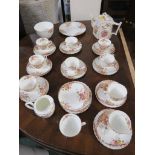 GRIMWADE BROTHERS FOLIATE TEA WARE WITH MATCHED TEAPOT