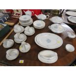 R KPM CERAMIC DINNER AND TEA WARE PATTERNED WITH BLUE FLOWERS