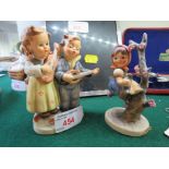 TWO HUMMEL FIGURINES 'HAPPY DAYS' AND 'APPLE TREE'