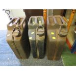 THREE METAL JERRY CANS