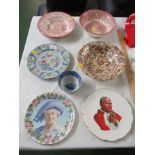 DECORATIVE CHINAWARE INCLUDING COPELAND SPODE BOWL, MALING BOWL