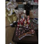 ASSORTED SANTA FIGURES INCLUDING LARGE BATTERY OPERATED ONE