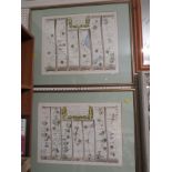 TWO FRAMED REPRODUCTION MAPS - 'LONDON TO BARSTABLE' AND 'BARSTABLE TO TRURO'