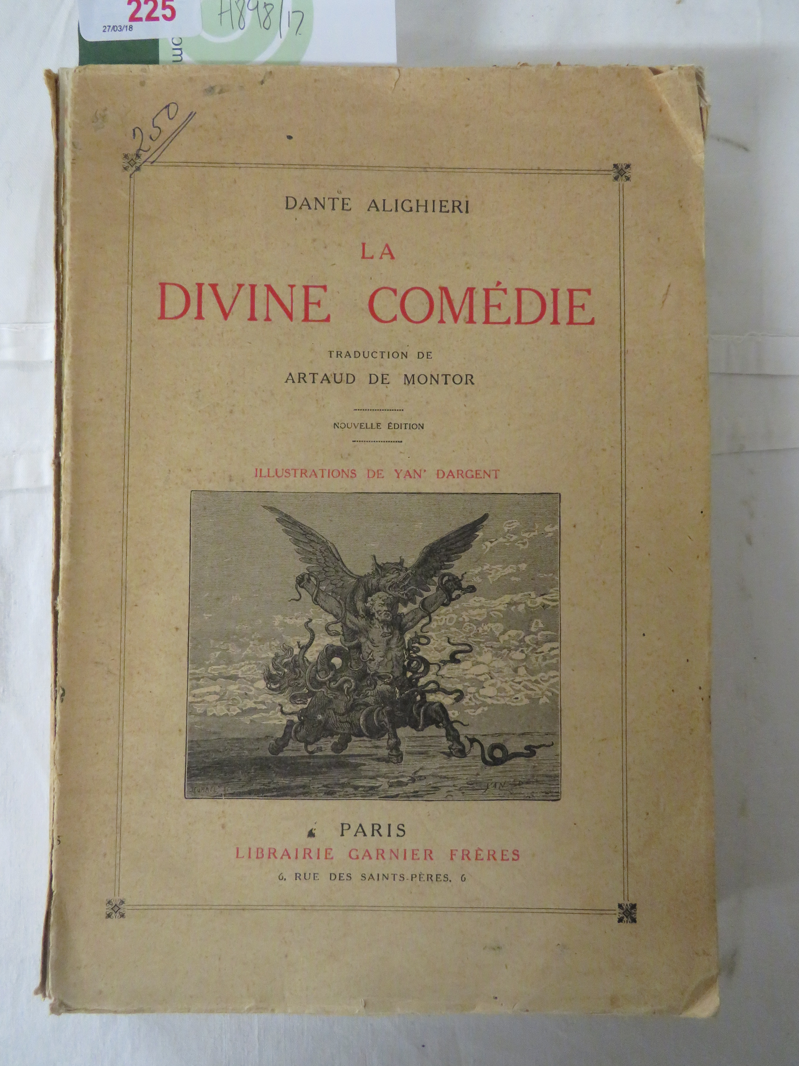 Dante - Le Paradis par Mme La Ctesse Horace de Choiseul D'Apres Les Commentateurs, Libraire Hachette - Image 2 of 7
