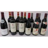 Twelve bottles of red wine including three Calvert Reserve Bordeaux 2014, two E. Guigal Cotes du