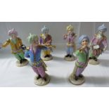 A limited edition Sitzendorf Turkish Band group, six boy musicians with instruments (each about