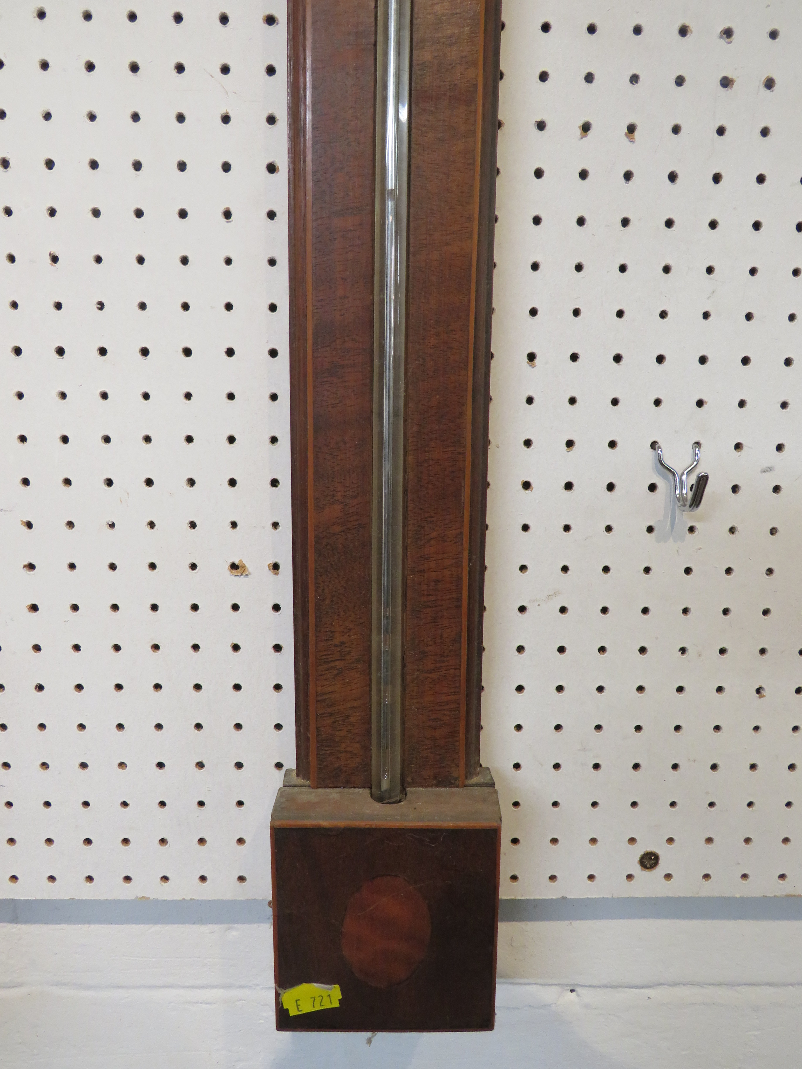 Mercury stick barometer in mahogany case, silvered dial signed James Hyde Mathematician - Image 2 of 3