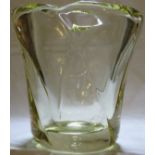 Daum Nancy citrine glass vase, height 19.5cm