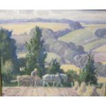 Harold Dearden (1888-1962) - horse and cart on hillside, oil on board, signed lower left, (30.5cm