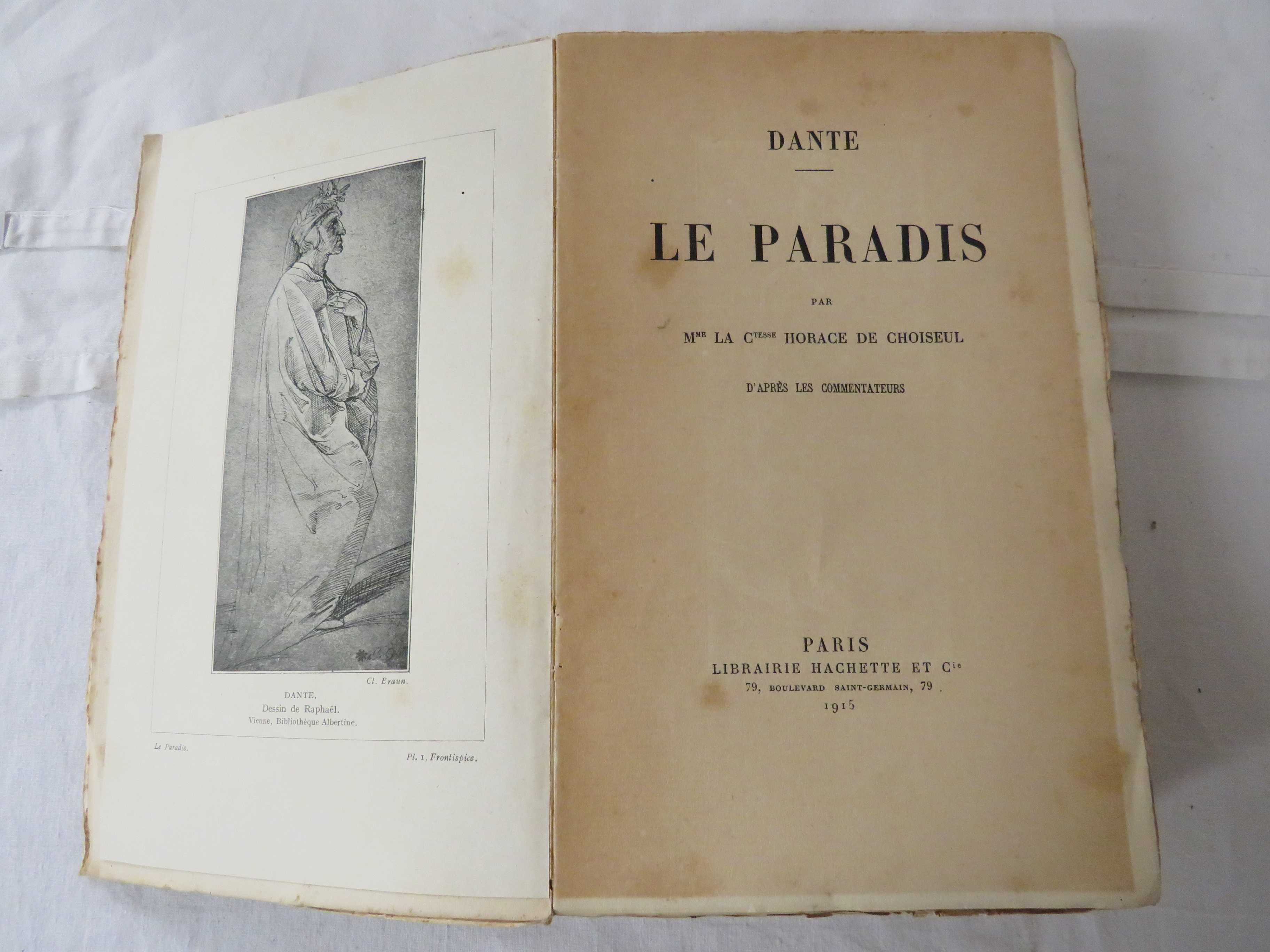 Dante - Le Paradis par Mme La Ctesse Horace de Choiseul D'Apres Les Commentateurs, Libraire Hachette - Image 6 of 7