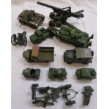 Five Meccano Ltd Dinky Supertoys military vehicles - Hornycroft Mighty Antar and Tank Transporter