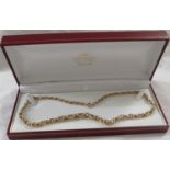 **Payment in person or by bank transfer only**9 carat gold necklace, belcher links intertwined