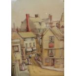 Street in Lyme Regis, watercolour, signed D. EASTMENT lower right, (39cm x 26cm), F&G