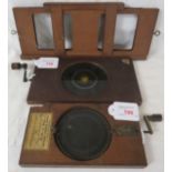 Two mechanical magic lantern slides of astronomical interest - the first showing the celestial