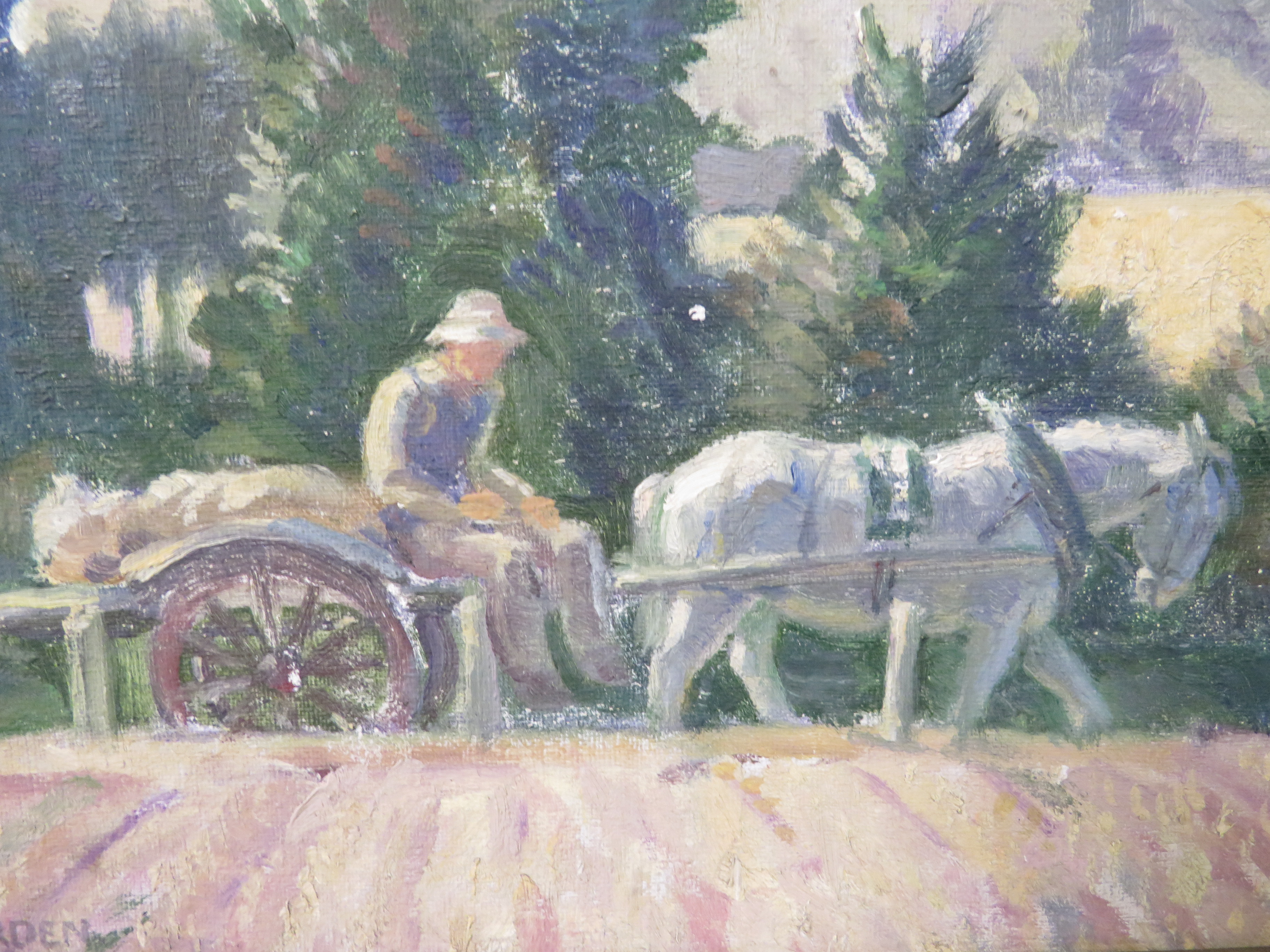 Harold Dearden (1888-1962) - horse and cart on hillside, oil on board, signed lower left, (30.5cm - Image 4 of 4