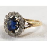 **Payment in person or by bank transfer only**A ring set with an oval sapphire (5mm x 4mm) with a