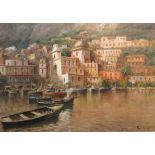 Vincenzo Laricchia, (Italian School, 20th century) - Italian harbour scene, oil on canvas, signed