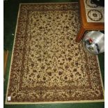 BEIGE GROUND FLORALLY PATTERNED FLOOR RUG 120CM X 160CM