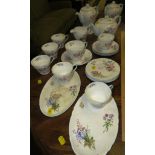 SHELLEY 'WILD FLOWERS' INCLUDING COFFEE POT, TEA POT AND CUPS AND SAUCERS