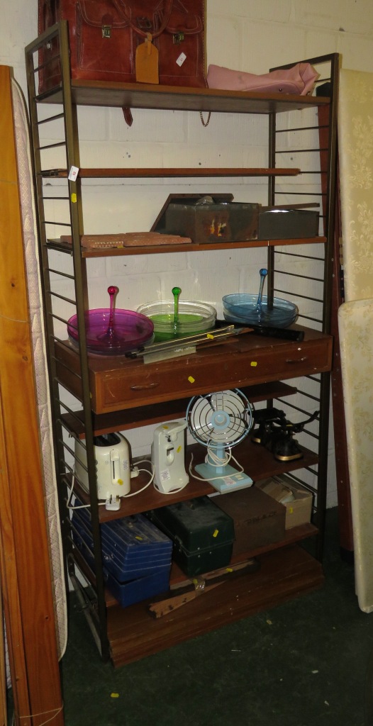 LADDERAX UNIT WITH MULTIPLE SHELVES AND SINGLE DRAWER