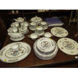 WEDGWOOD 'KUTANI CRANE' PART DINNER AND TEA SERVICE