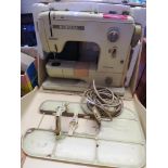 BERNINA MINIMATIC SEWING MACHINE IN PLASTIC CASE, VULCAN COUNTESS MANUAL SEWING MACHINE IN BOX AND