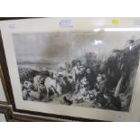 FRAMED BLACK AND WHITE ENGRAVING AFTER SIR EDWIN LANDSEER