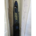 PAIR OF SKI-MASTER WATER SKIS, TOW ROPE, WETSUIT AND LIFE VEST