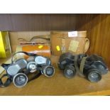 PAIR OF KARL ZEISS 8 X 30 BINOCULARS WITH CASE AND ONE OTHER PAIR OF BINOCULARS WITH CASE